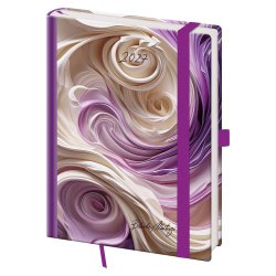 Týdenní diář B6 Vario Matragi Violet s gumičkou