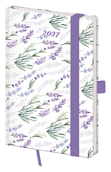 Kapesní diář A6 Vario Lavender s gumičkou