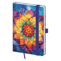 Kapesní diář A6 Vario Mandala s gumičkou