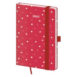 Kapesní diář A6 Vario Hearts s gumičkou