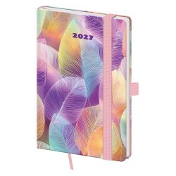 Kapesní diář A6 Vario Feathers s gumičkou