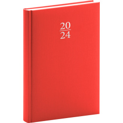 Denní diář Capys 2024, červený, 15 × 21 cm