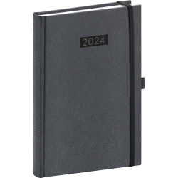 Denní diář Diario 2024, šedý, 15 × 21 cm