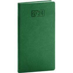 Kapesní diář Aprint 2024, zelený, 9 × 15,5 cm