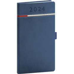Kapesní diář Tomy 2024, modro-červený, 9 × 15,5 cm