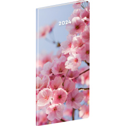 Kapesní diář Květy 2024, plánovací měsíční, 8 × 18 cm