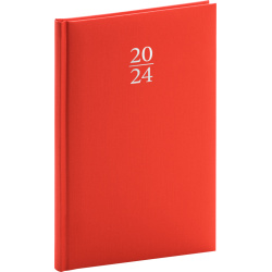 Týdenní diář Capys 2024, červený, 15 × 21 cm