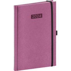 Týdenní diář Diario 2024, růžový, 15 × 21 cm