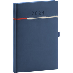 Týdenní diář Tomy 2024, modro-červený, 15 × 21 cm