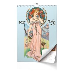 Nástěnný poznámkový kalendář A3 - Alfons Mucha 2027