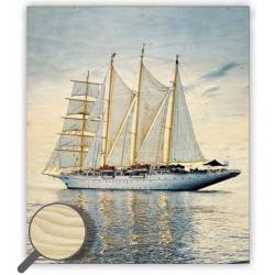 Kalendář Dřevěný obraz Sailing