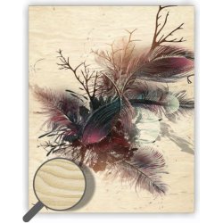 Kalendář Dřevěný obraz  Feathers