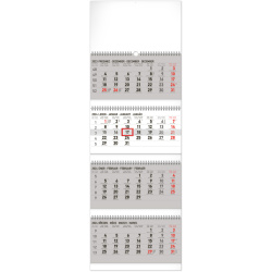 Kalendář Nástěnný kalendář 4měsíční standard skládací 2024, 29,5 × 84,5 cm