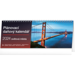 Kalendář Stolní kalendář Plánovací daňový – Světová města 2024, 33 × 12,5 cm