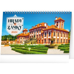Kalendář Stolní kalendář Hrady a zámky 2024, 23,1 × 14,5 cm