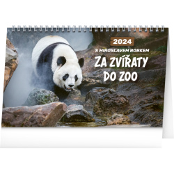 Kalendář Stolní kalendář Za zvířaty do zoo – Miroslav Bobek 2024, 23,1 × 14,5 cm