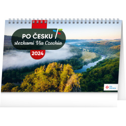 Kalendář Stolní kalendář Po Česku stezkami Via Czechia 2024, 23,1 × 14,5 cm