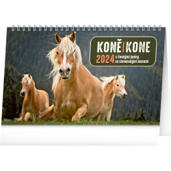 Kalendář Stolní kalendář Koně – Kone CZ/SK 2024, 23,1 × 14,5 cm