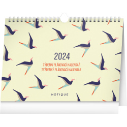 Kalendář Týdenní plánovací kalendář Ptáčci s háčkem 2024, 30 × 21 cm