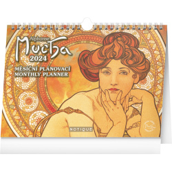 Kalendář Stolní kalendář Alfons Mucha 2024, 30 × 21 cm